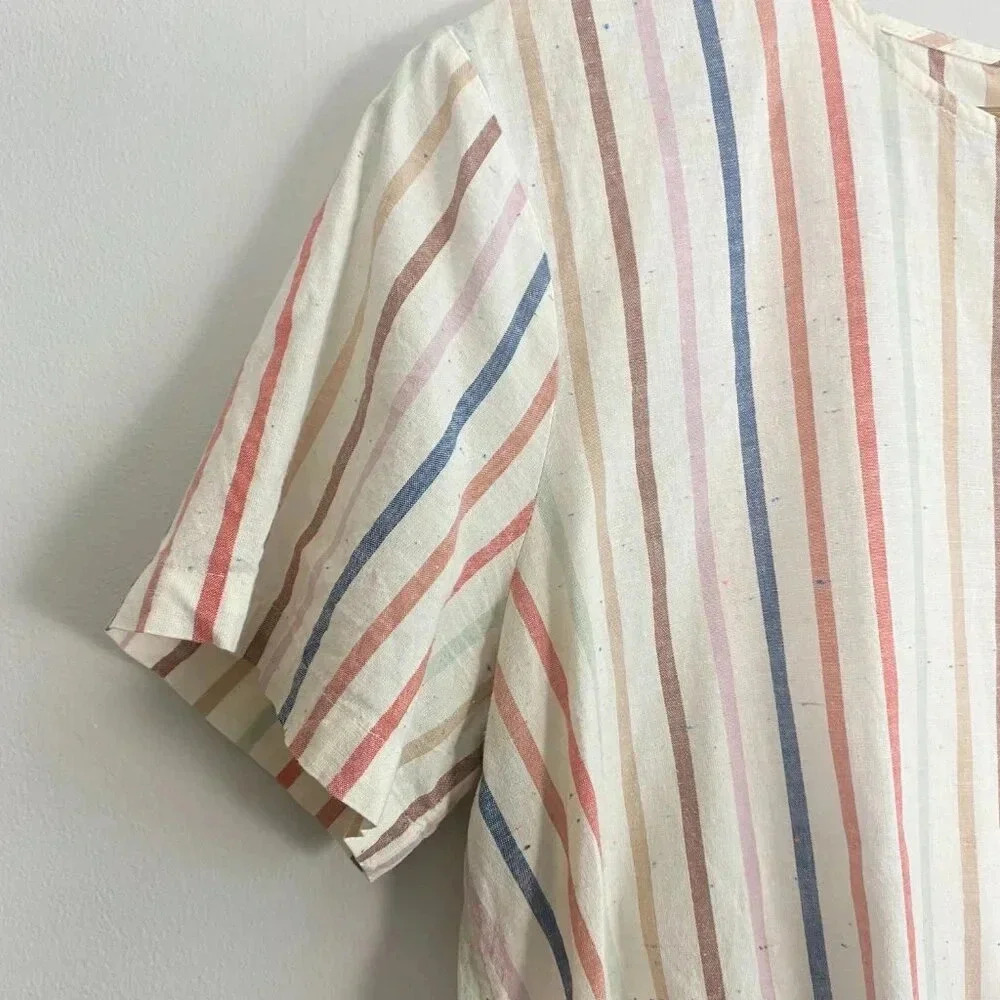 Madewell Striped Back Button Front Tie Top - Picture 11 of 16
